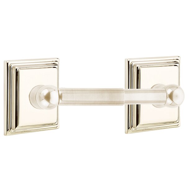 Emtek Traditional Brass Paper Holder - Spring Rod Style with Wilshire Rosette