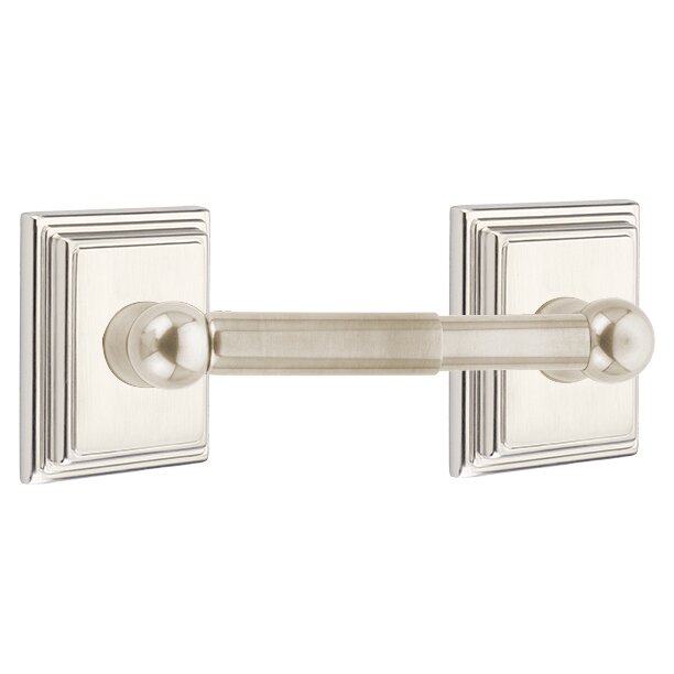 Emtek Traditional Brass Paper Holder - Spring Rod Style with Wilshire Rosette