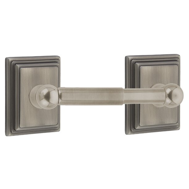 Emtek Traditional Brass Paper Holder - Spring Rod Style with Wilshire Rosette