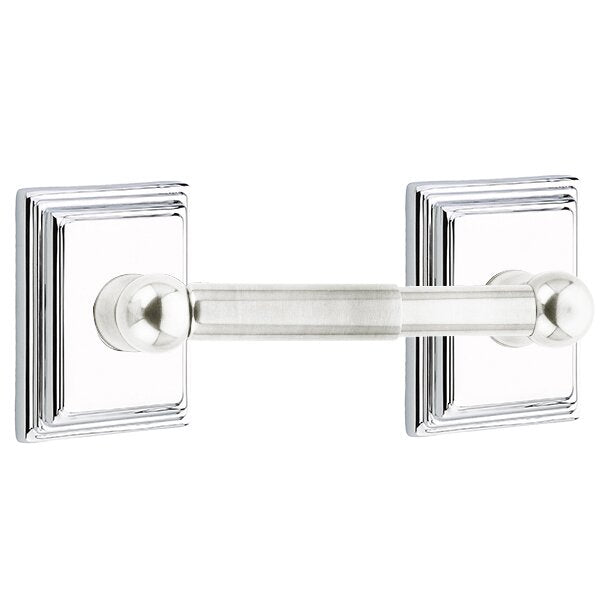 Emtek Traditional Brass Paper Holder - Spring Rod Style with Wilshire Rosette