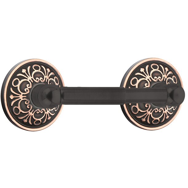 Emtek Traditional Brass Paper Holder -  Spring Rod Style with Lancaster Rosette