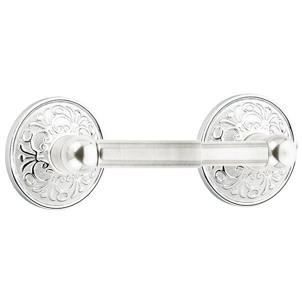 Emtek Traditional Brass Paper Holder -  Spring Rod Style with Lancaster Rosette