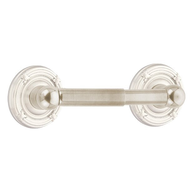 Emtek Traditional Brass Paper Holder - Spring Rod Style with Ribbon & Reed Rosette