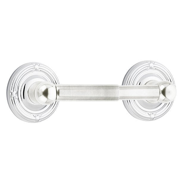 Emtek Traditional Brass Paper Holder - Spring Rod Style with Ribbon & Reed Rosette