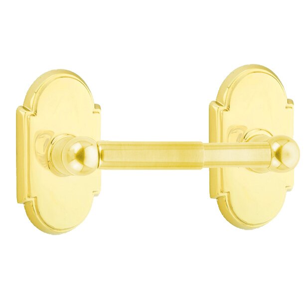 Emtek Traditional Brass Paper Holder - Spring Rod Style with #8 Rosette