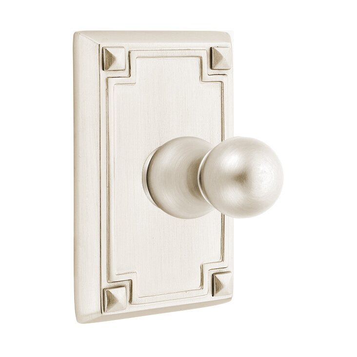 Emtek Traditional Brass Single Hook with Arts & Crafts Rosette