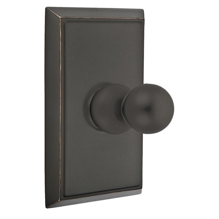 Emtek Traditional Brass Single Hook with Rectangular Rosette