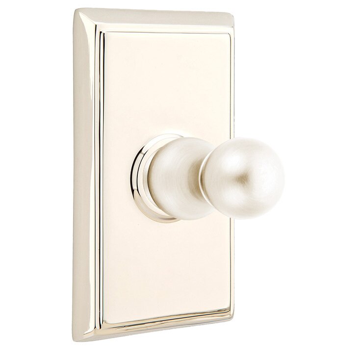 Emtek Traditional Brass Single Hook with Rectangular Rosette