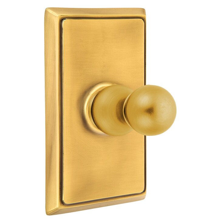 Emtek Traditional Brass Single Hook with Rectangular Rosette