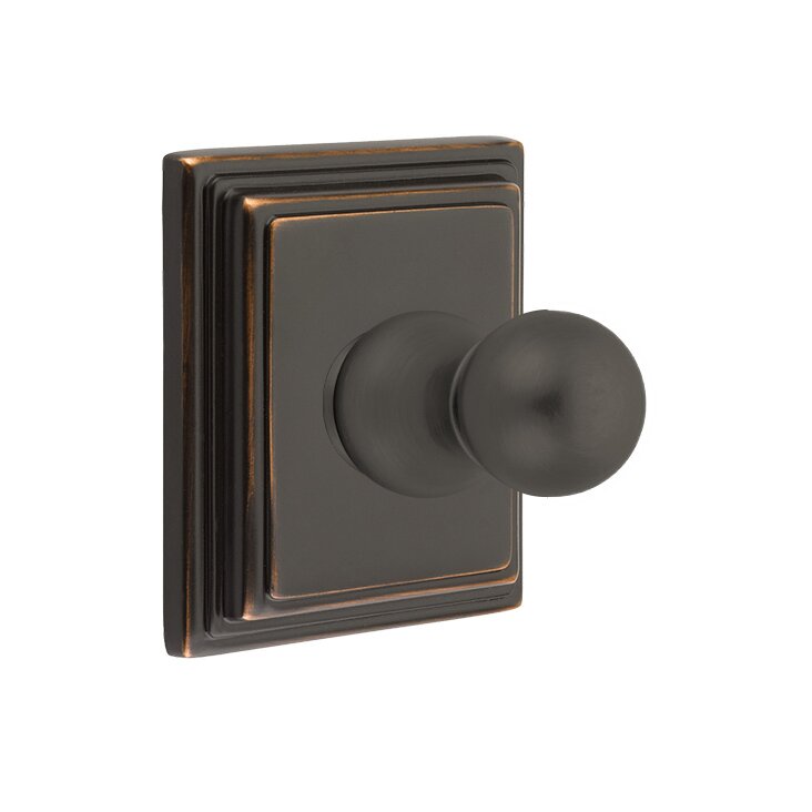 Emtek Traditional Brass Single Hook with Wilshire Rosette