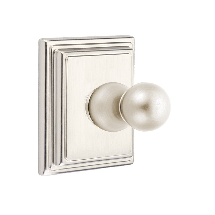 Emtek Traditional Brass Single Hook with Wilshire Rosette