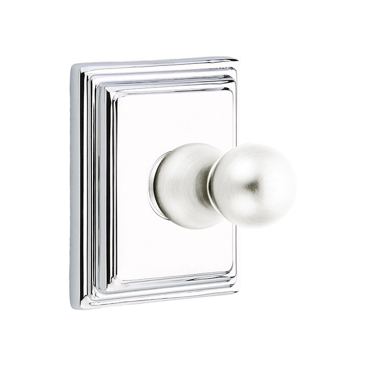 Emtek Traditional Brass Single Hook with Wilshire Rosette