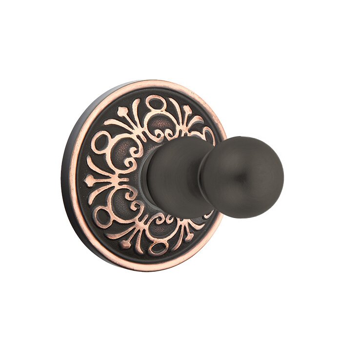 Emtek Traditional Brass Single Hook with Lancaster Rosette