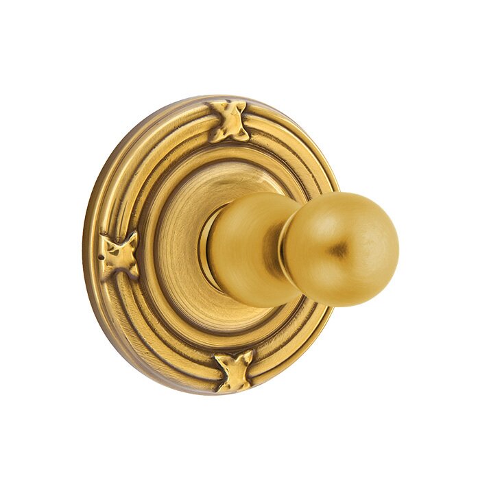 Emtek Traditional Brass Single Hook with Ribbon & Reed Rosette