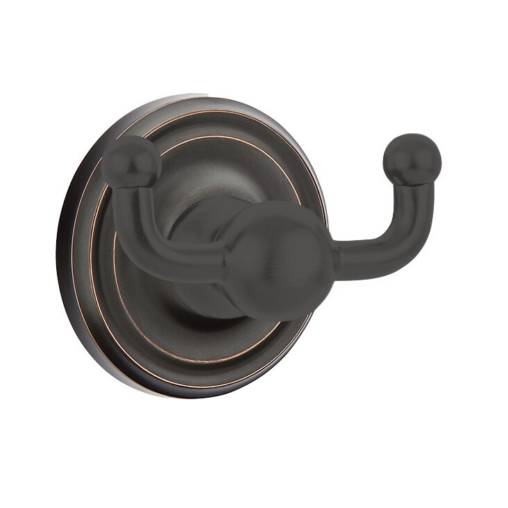 Emtek Traditional Brass Double Hook with Regular Rosette