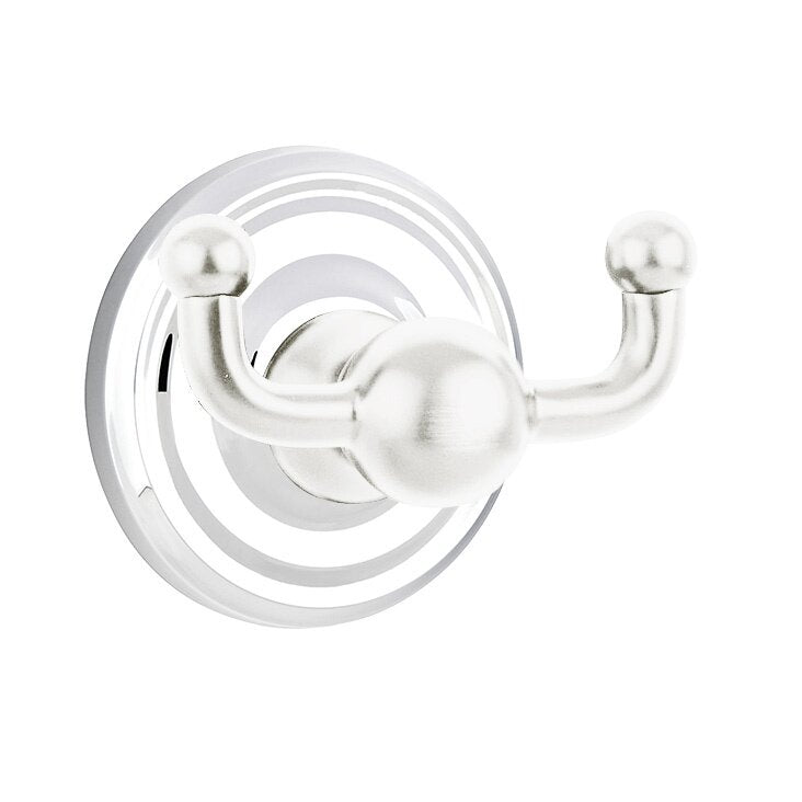 Emtek Traditional Brass Double Hook with Regular Rosette