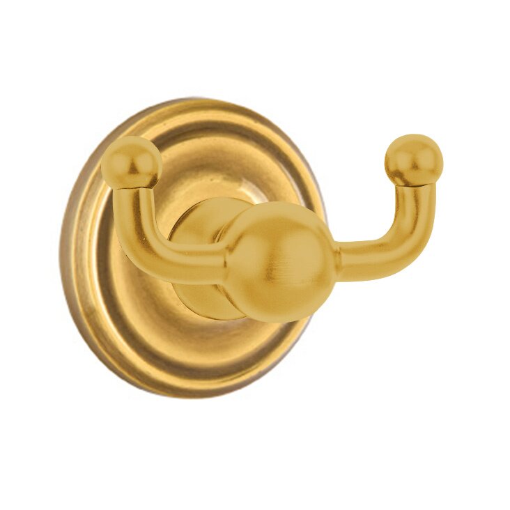 Emtek Traditional Brass Double Hook with Regular Rosette