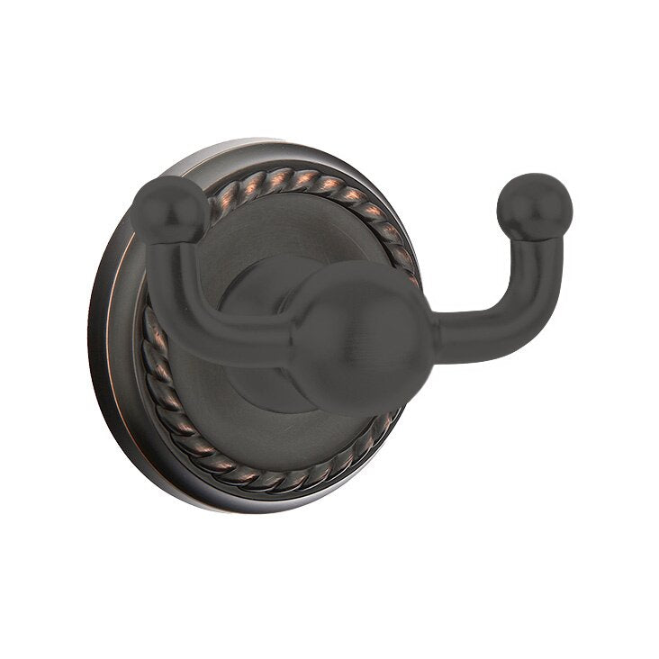Emtek Traditional Brass Double Hook with Rope Rosette