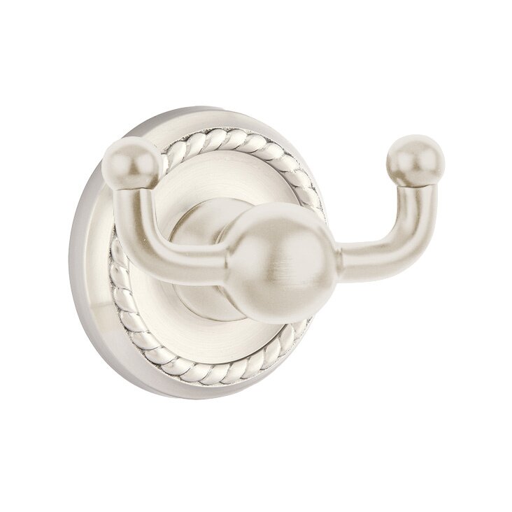 Emtek Traditional Brass Double Hook with Rope Rosette