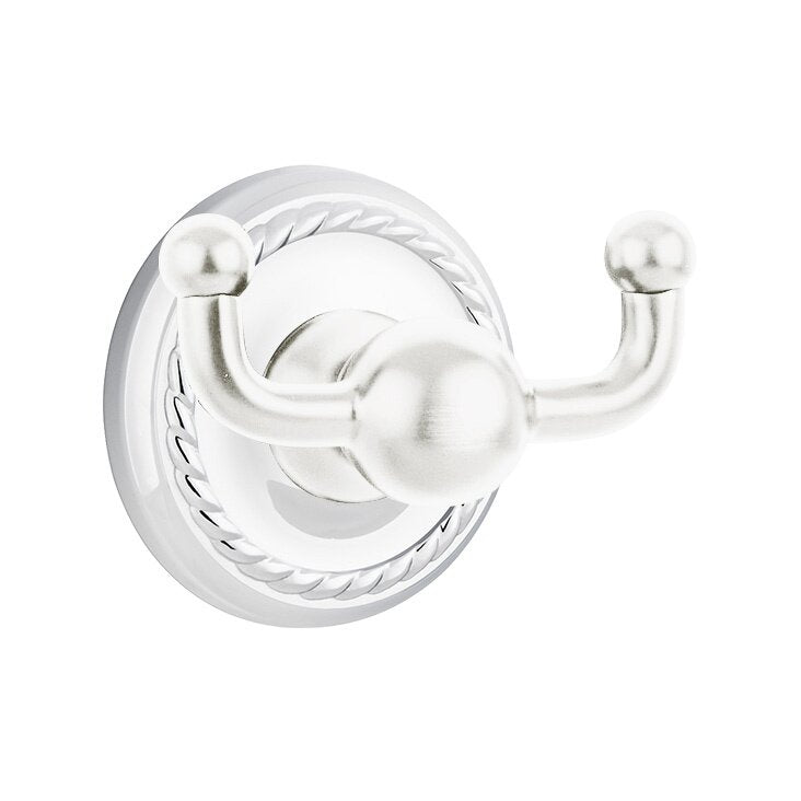 Emtek Traditional Brass Double Hook with Rope Rosette