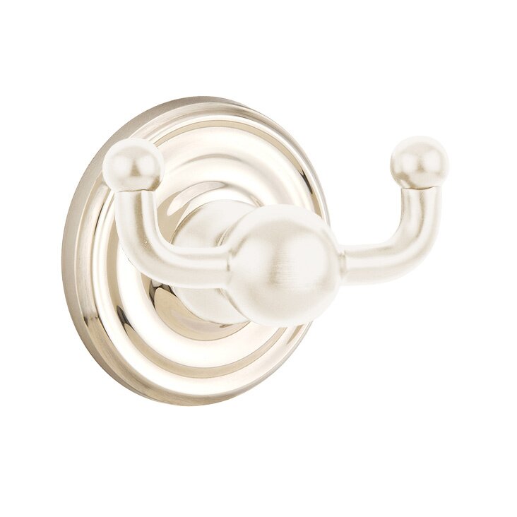 Emtek Traditional Brass Double Hook with Small Regular Rosette