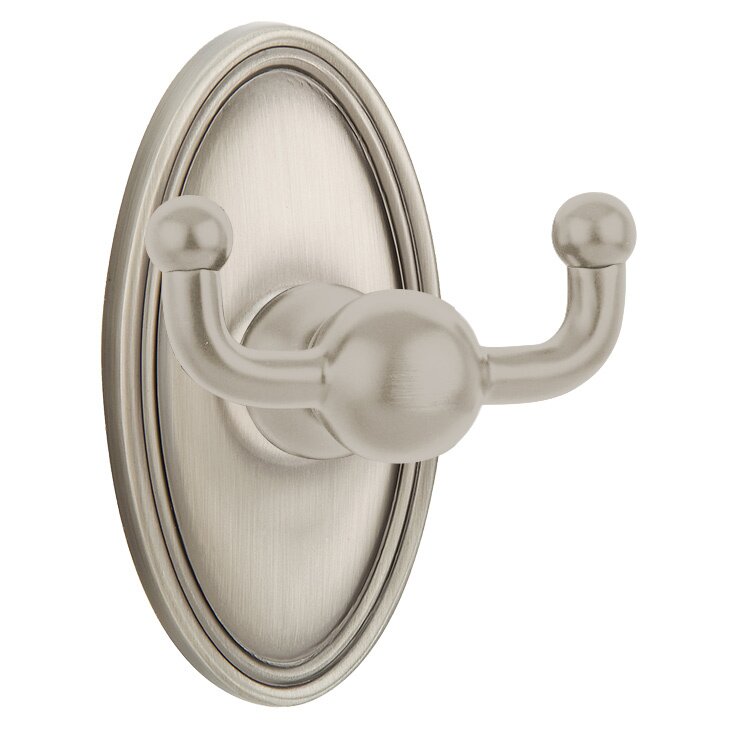 Emtek Traditional Brass Double Hook with Oval Rosette
