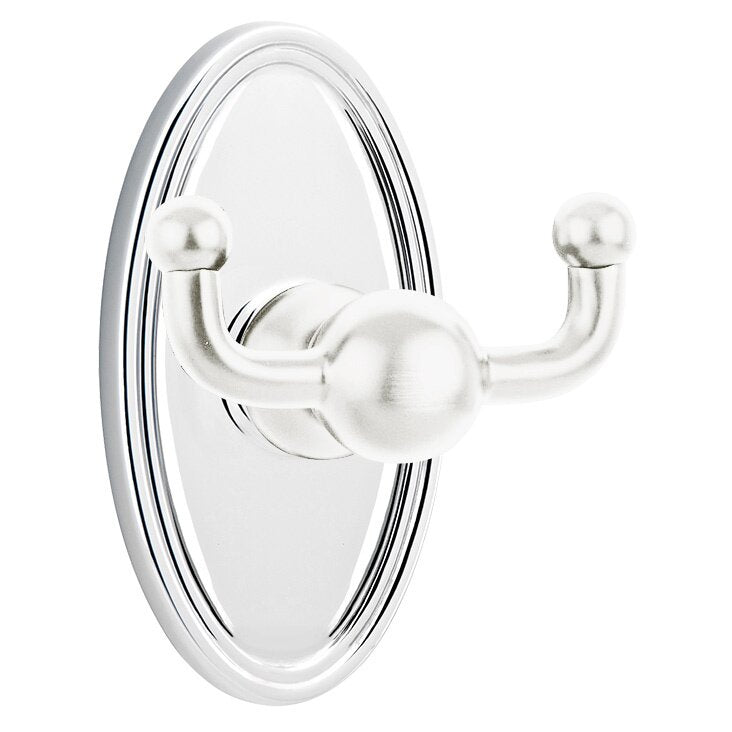 Emtek Traditional Brass Double Hook with Oval Rosette
