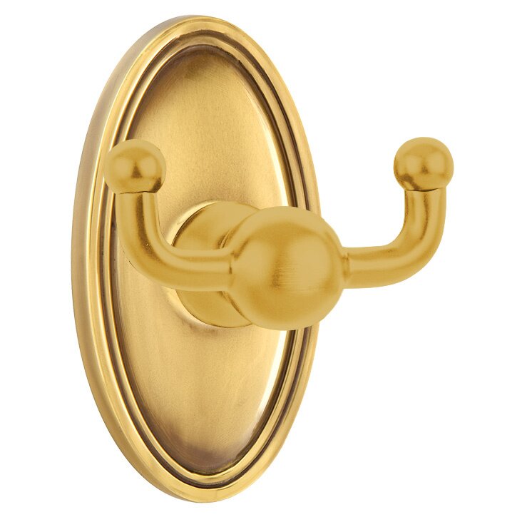Emtek Traditional Brass Double Hook with Oval Rosette