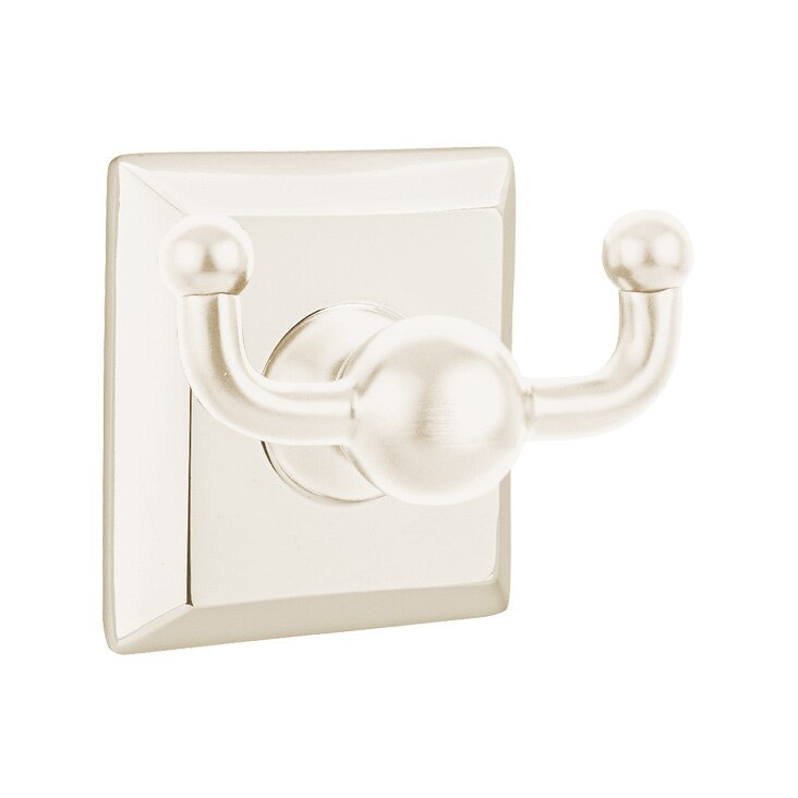 Emtek Traditional Brass Double Hook with Quincy Rosette