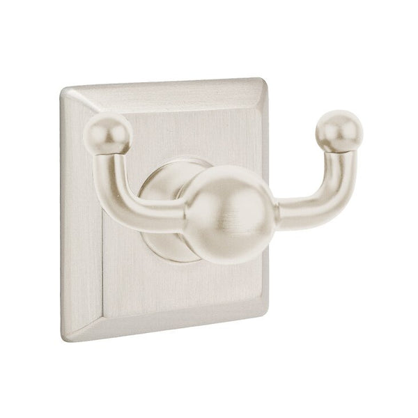 Emtek Traditional Brass Double Hook with Quincy Rosette