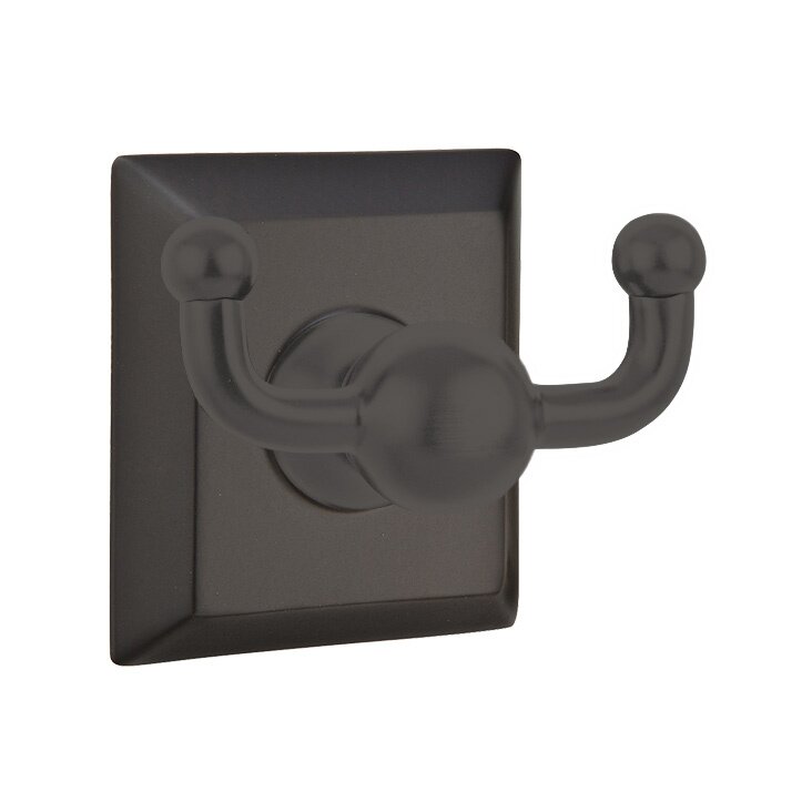 Emtek Traditional Brass Double Hook with Quincy Rosette