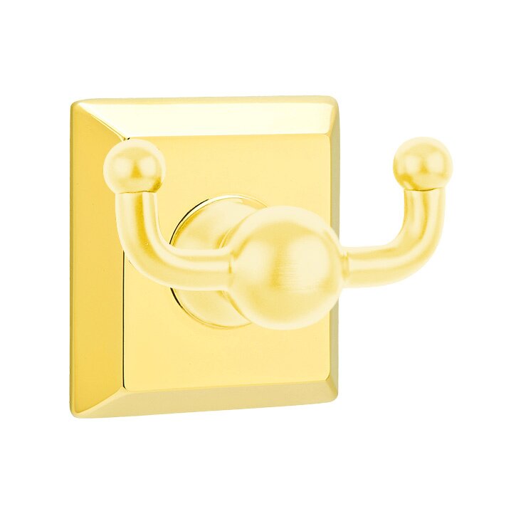 Emtek Traditional Brass Double Hook with Quincy Rosette