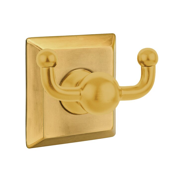 Emtek Traditional Brass Double Hook with Quincy Rosette