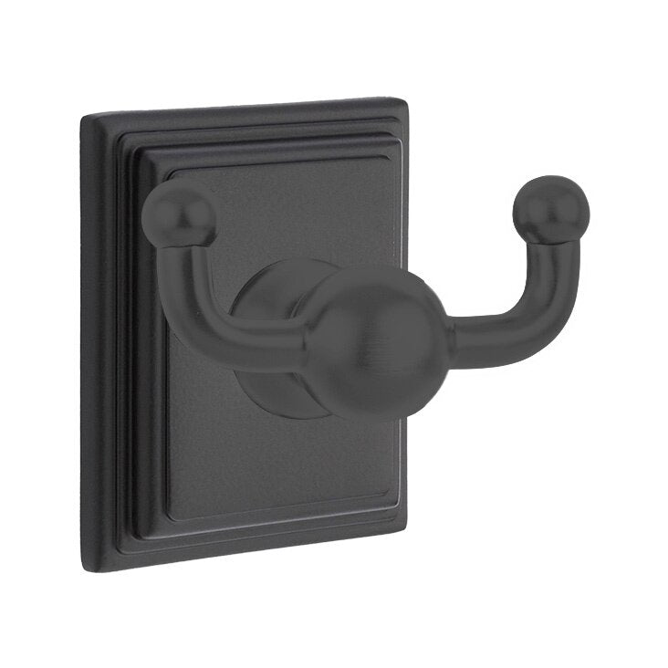 Emtek Traditional Brass Double Hook with Wilshire Rosette