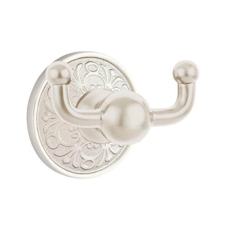 Emtek Traditional Brass Double Hook with Lancaster Rosette