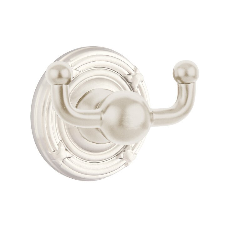 Emtek Traditional Brass Double Hook with Ribbon & Reed Rosette