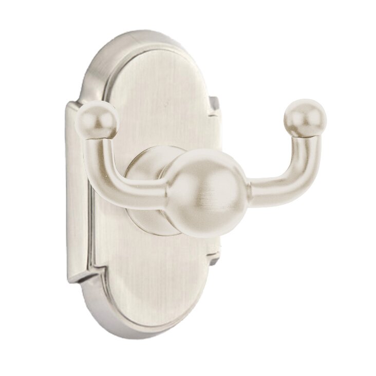 Emtek Traditional Brass Double Hook with #8 Rosette
