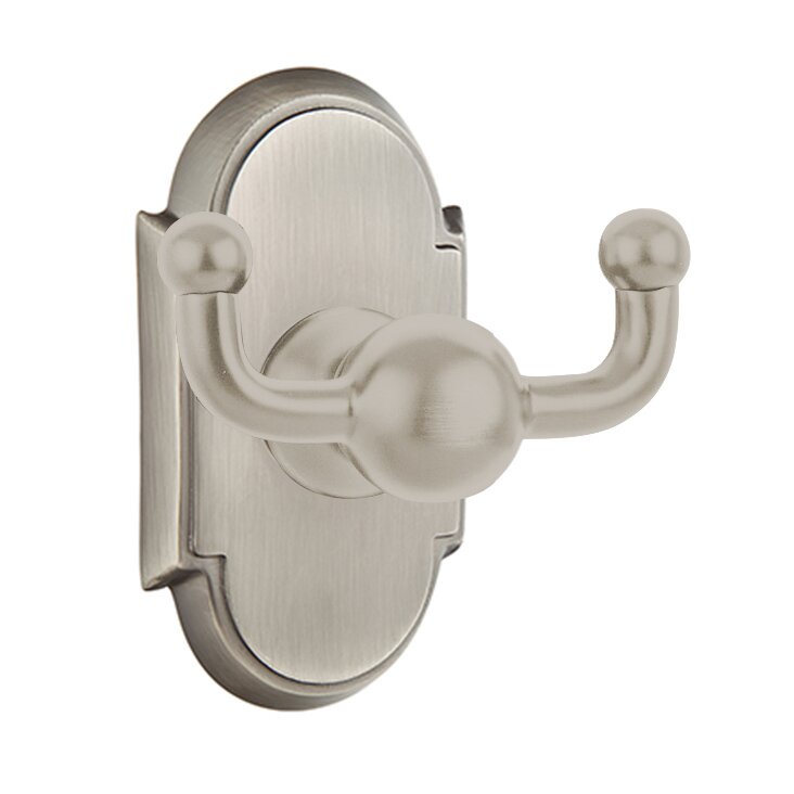 Emtek Traditional Brass Double Hook with #8 Rosette