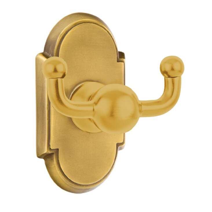 Emtek Traditional Brass Double Hook with #8 Rosette