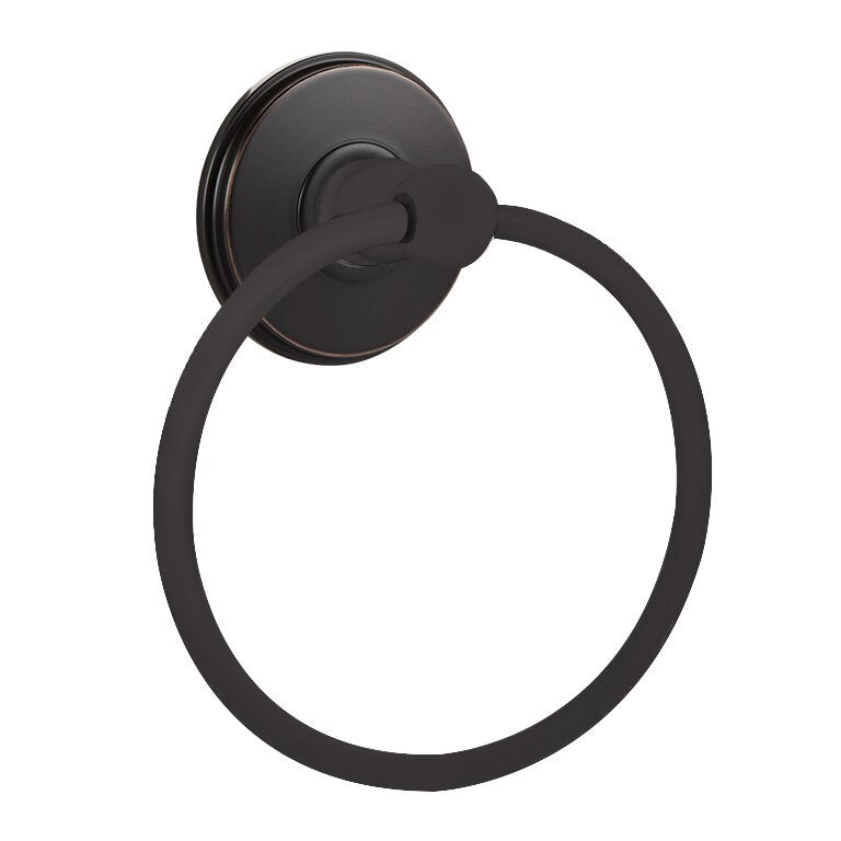 Emtek Traditional Brass Towel Ring with Watford Rosette
