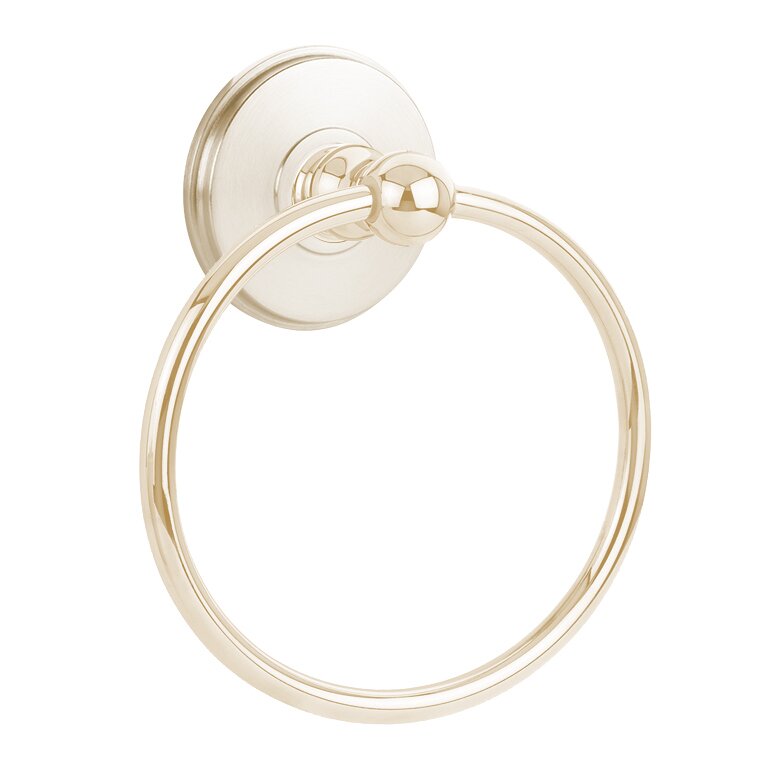 Emtek Traditional Brass Towel Ring with Watford Rosette