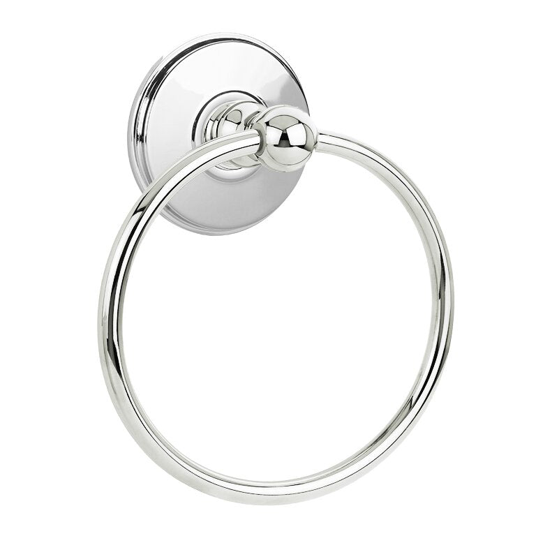 Emtek Traditional Brass Towel Ring with Watford Rosette