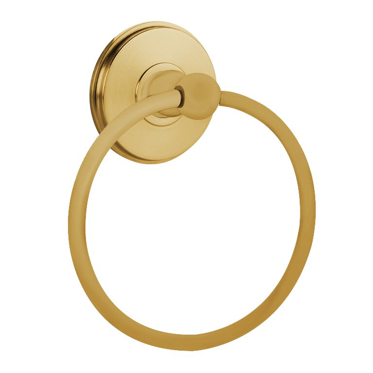 Emtek Traditional Brass Towel Ring with Watford Rosette