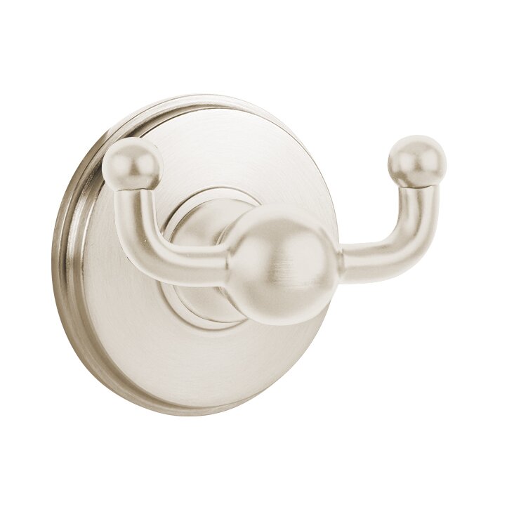 Emtek Traditional Brass Double Hook with Watford Rosette