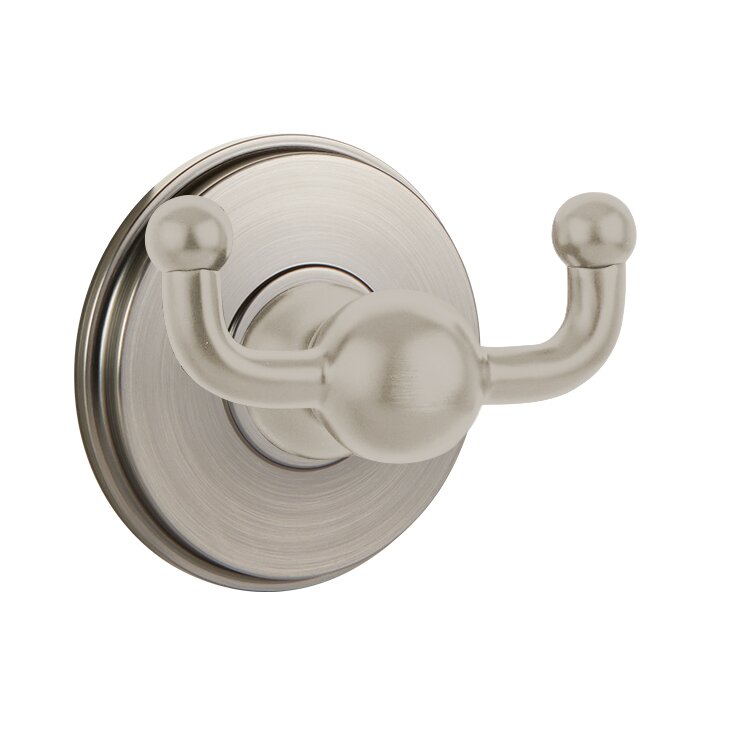 Emtek Traditional Brass Double Hook with Watford Rosette
