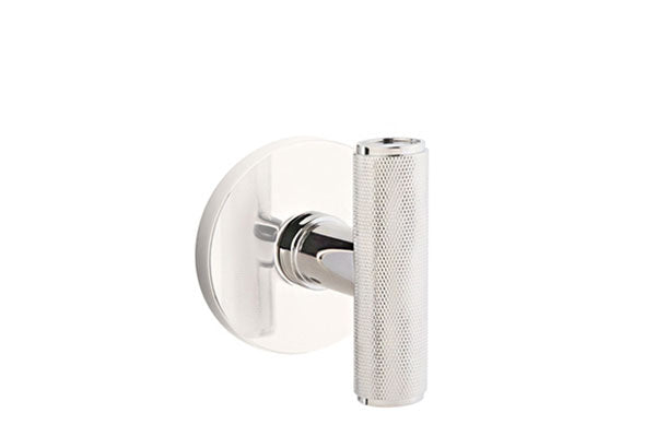 Emtek Studio Brass Door Handles - Ace Knurled Knob with Disk Rosette