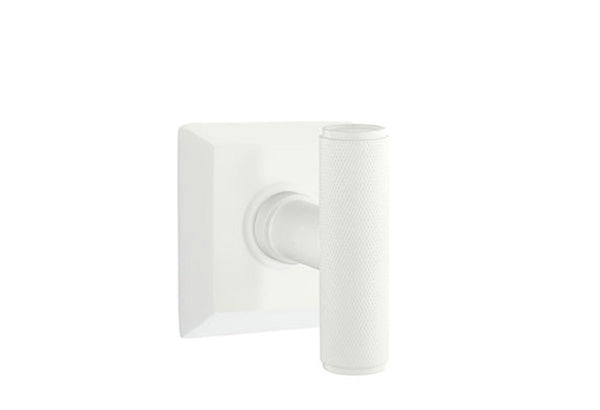 Emtek Studio Brass Door Handles - Ace Knurled Knob with Quincy Rosette