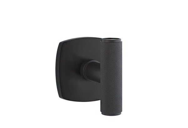 Emtek Studio Brass Door Handles - Ace Knurled Knob with Urban Modern Rosette