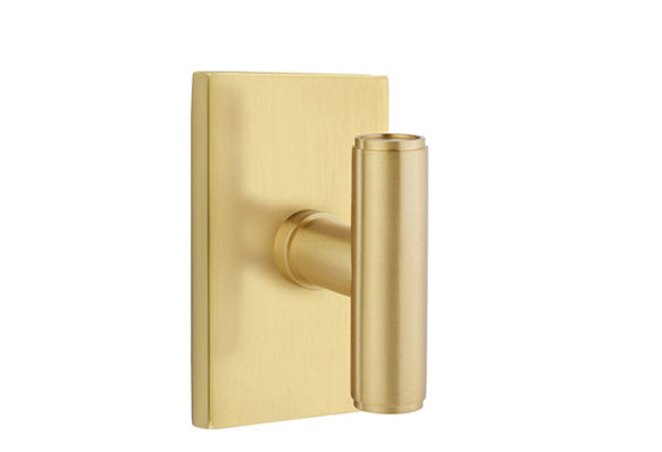 Emtek Studio Brass Door Handles - Ace Knob with Modern Rectangular Rosette