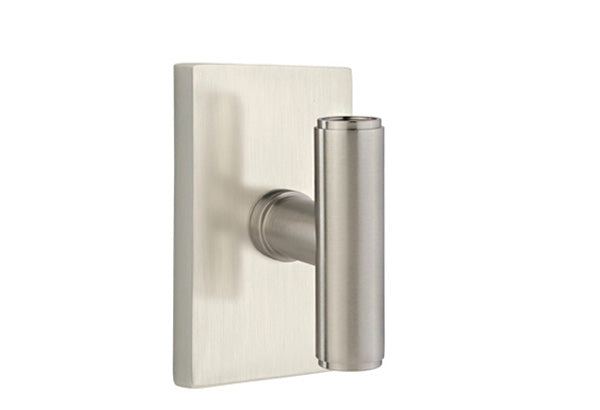 Emtek Studio Brass Door Handles - Ace Knob with Modern Rectangular Rosette